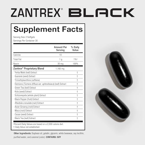 Zantrex Black – Energizing Weight Management Supplement Pills – Clinically Validated Zantrex
