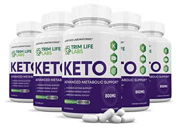 (5 Pack) Trim Life Labs Keto Pills Includes Apple Cider Vinegar Patented goBHB® Exogenou