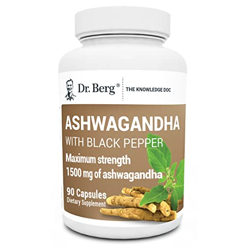 Dr. Berg Ashwagandha Capsules 1500mg - Includes Organic Ashwagandha Root