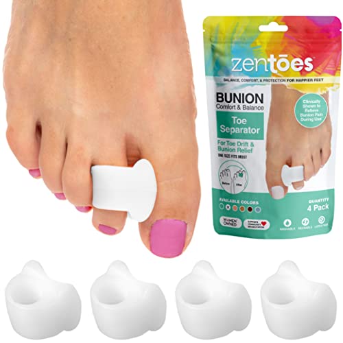 ZenToes Gel Toe Separators for Overlapping Toes, Bunions, Big Toe Alignm ZenToes