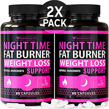 (2 Pack) Night Time Weight Loss Pills for Women Belly Fat Burner