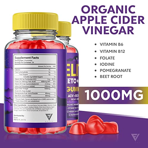 (2 Pack) Elite Keto ACV Gummies AVC, Elite Keto Plus ACV Advanced Weight Loss Gummies Fyvus