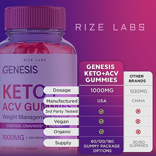 (2 Pack) Genesis Keto Gummies - Genesis Keto ACV Gummies Advanced Weight Loss rize labs