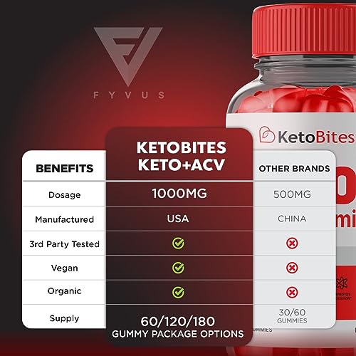(2 Pack) Keto Bites ACV Gummies, KetoBites Keto ACV Gummies Advanced Weight Loss Fyvus
