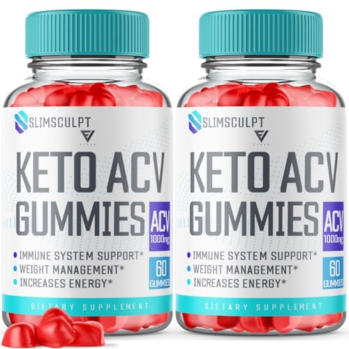 (2 Pack) Slimsculpt Keto ACV Gummies, Slim Sculpt Keto Gummies Drops Advanced Apple
