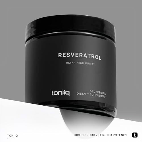 Toniiq Ultra High Purity Resveratrol Capsules - 98% Trans-Resveratrol - Highly Purified