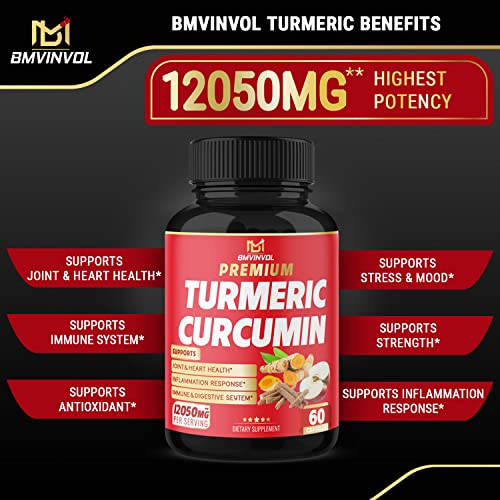 (2 Packs) Premium Turmeric Curcumin Supplement 12050mg with Ginger, Apple Cider Vinegar BMVINVOL