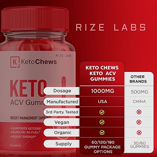 (3 Pack) Keto Chews Gummies - Keto Chews ACV Gummies for Weight Loss 525 MG rize labs