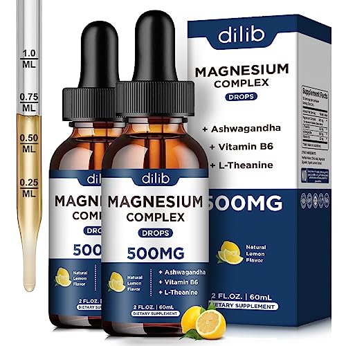 (2 Pack) Magnesium Glycinate, Citrate, Malate Liquid Drops-Triple Magnesium Complex