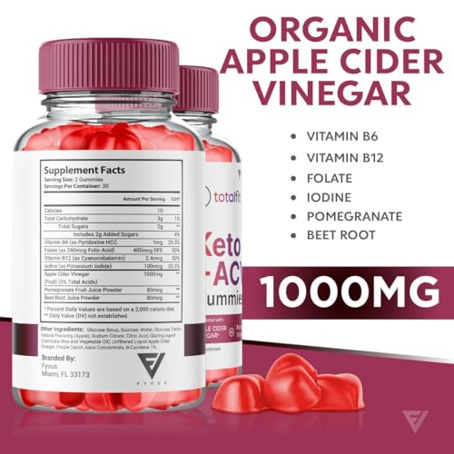 (2 Pack) Total Fit Keto ACV Gummies Advanced Weight Loss, Total Keto ACV Apple Cider Fyvus