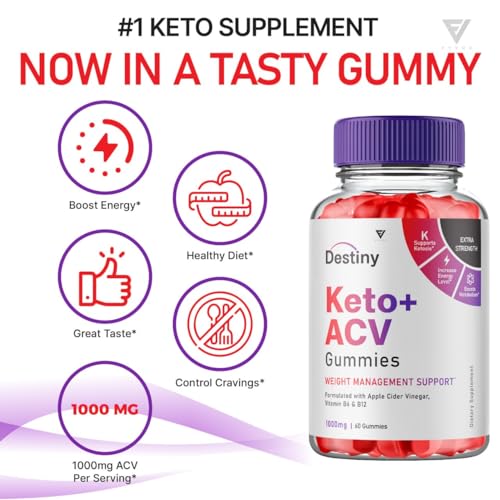 (2 Pack) Destiny Keto ACV Gummies, Destiny Keto Gummies Advanced Weight Loss Plus Fyvus
