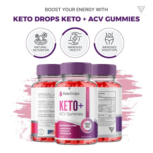 (5 Pack) Keto Drops ACV Gummies, Ketodrops Keto ACV Gummies Advanced Weight Loss