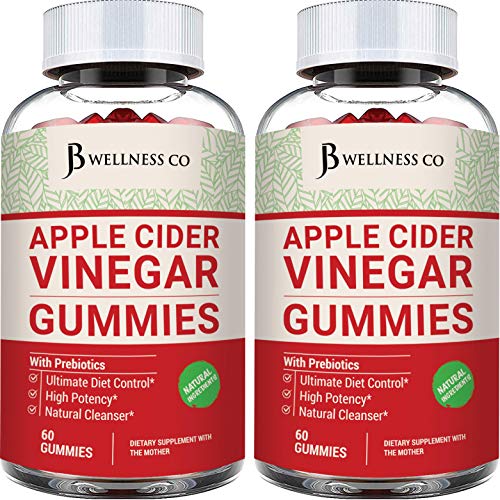 (2-Pack | 120 Gummies) Premium Apple Cider Vinegar Gummies - Raw, Natural, Unfiltered ACV