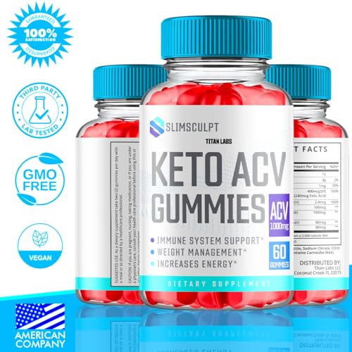 (2 Pack) Slimsculpt Keto ACV Gummies, Slim Sculpt Keto ACV Gummies Advanced Weight Loss 1000MG Titan Labs