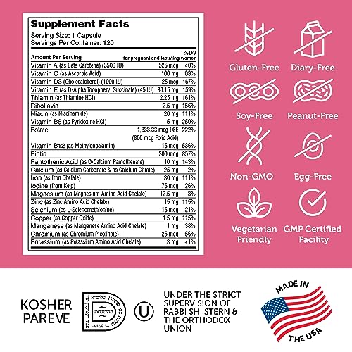 Zahler - Total One Prenatal Vitamins for Women (120 Count) Daily Multi Vitamin Prenatals Zahler