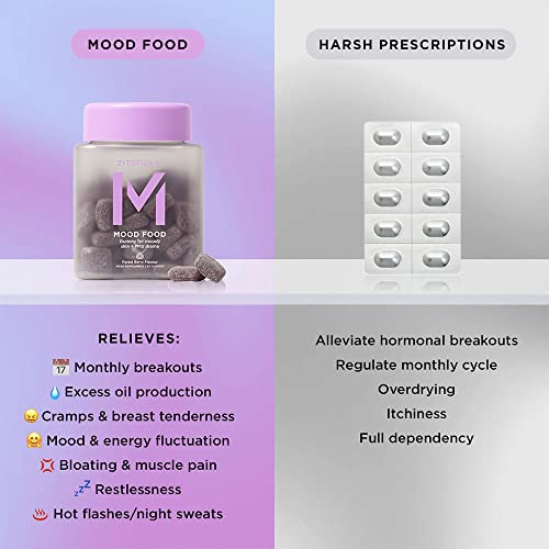 ZitSticka Mood Food: Gummy for Moody Skin + PMS Drama, Forest Berry Flavour ZitSticka