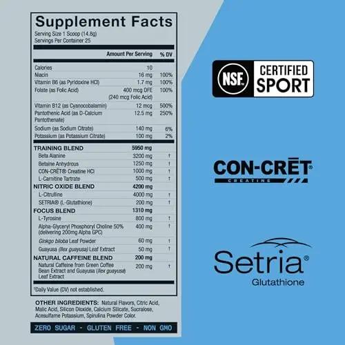 ZOA+ Pre-Workout Powder & Shaker Bottle Bundle, Wild Berry