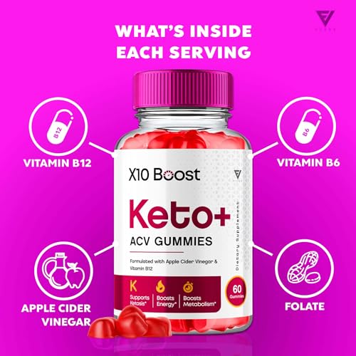 (2 Pack) X10 Boost Keto ACV Gummies, X10 Keto Boost Gummies Advanced Weight Loss Fyvus