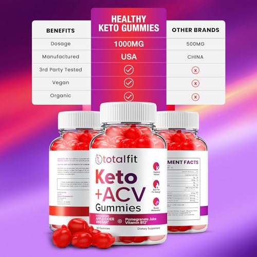 (3 Pack) Total Fit Keto ACV Gummies - Official - Keto TotalFit ACV Advanced Formula Plus Rillvo