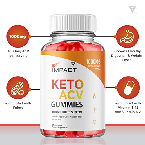 (2 Pack) Impact Keto Gummies for Weight Loss and Belly Fat Diet, AVC Keto ACV Advanced Fyvus