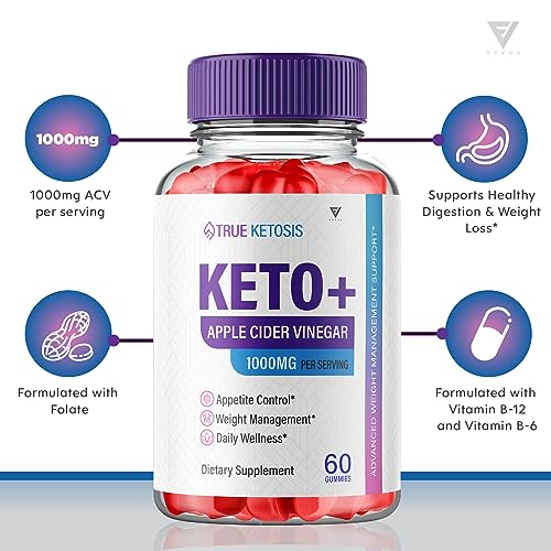(2 Pack) True Ketosis Keto Gummies for Weight Loss, True Ketosis Keto ACV Gummies Fyvus