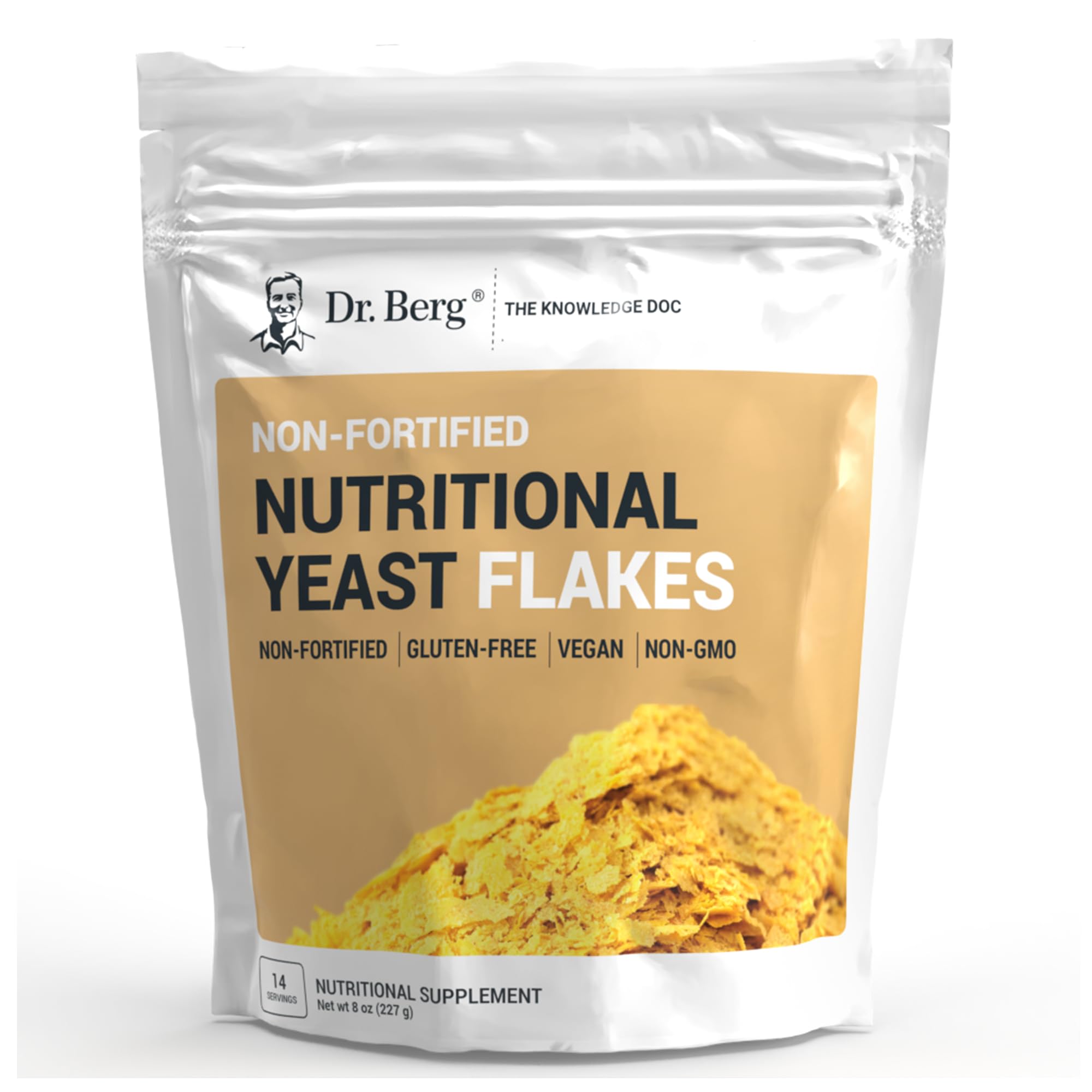 Dr. Berg Premium Nutritional Yeast Flakes - Delicious Non-Fortified Nutritional Yeast