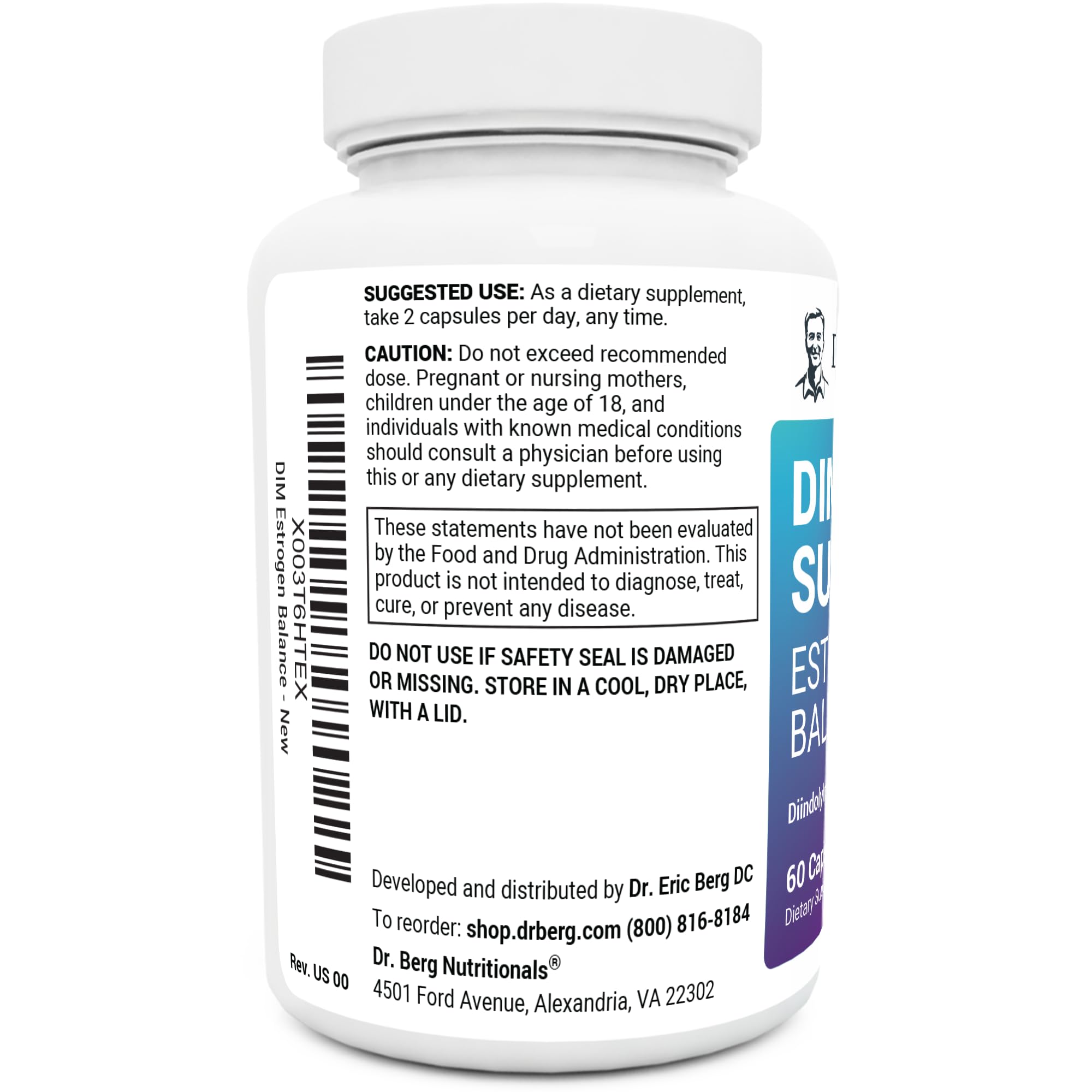 Dr. Berg DIM Supplement Estrogen Balance - Original Estrogen Supplement for Women with Diindolylmethane