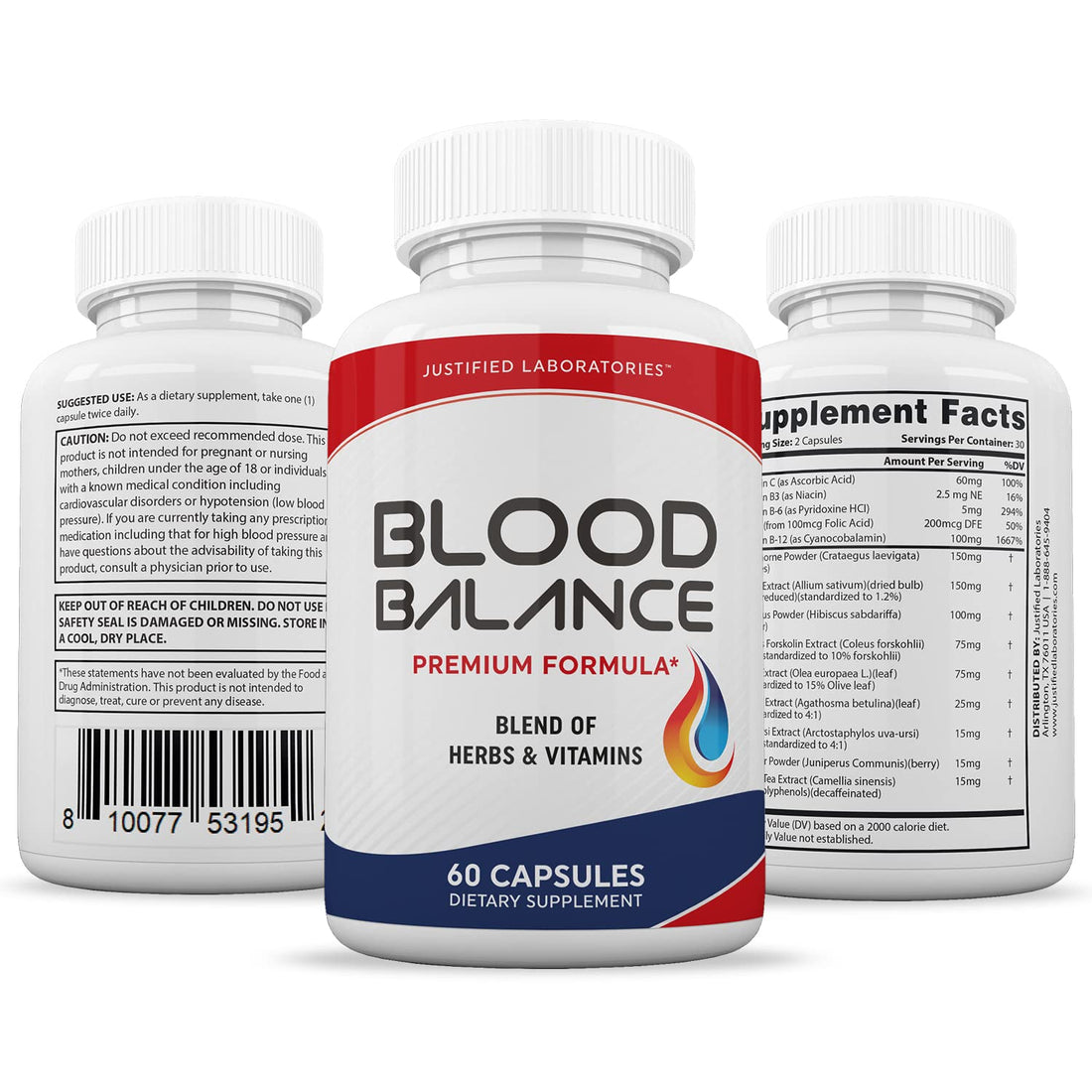 (3 Pack) Blood Balance Advanced Formula 620MG Supplement Pills 180 Capsules
