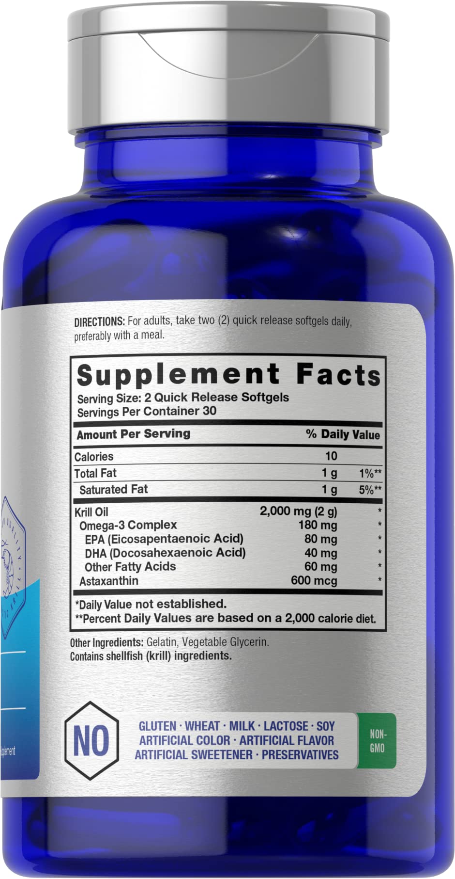 Horbäach Antarctic Krill Oil 2000mg | 60 Softgel Capsules | Omega-3, EPA, DHA Supplemen