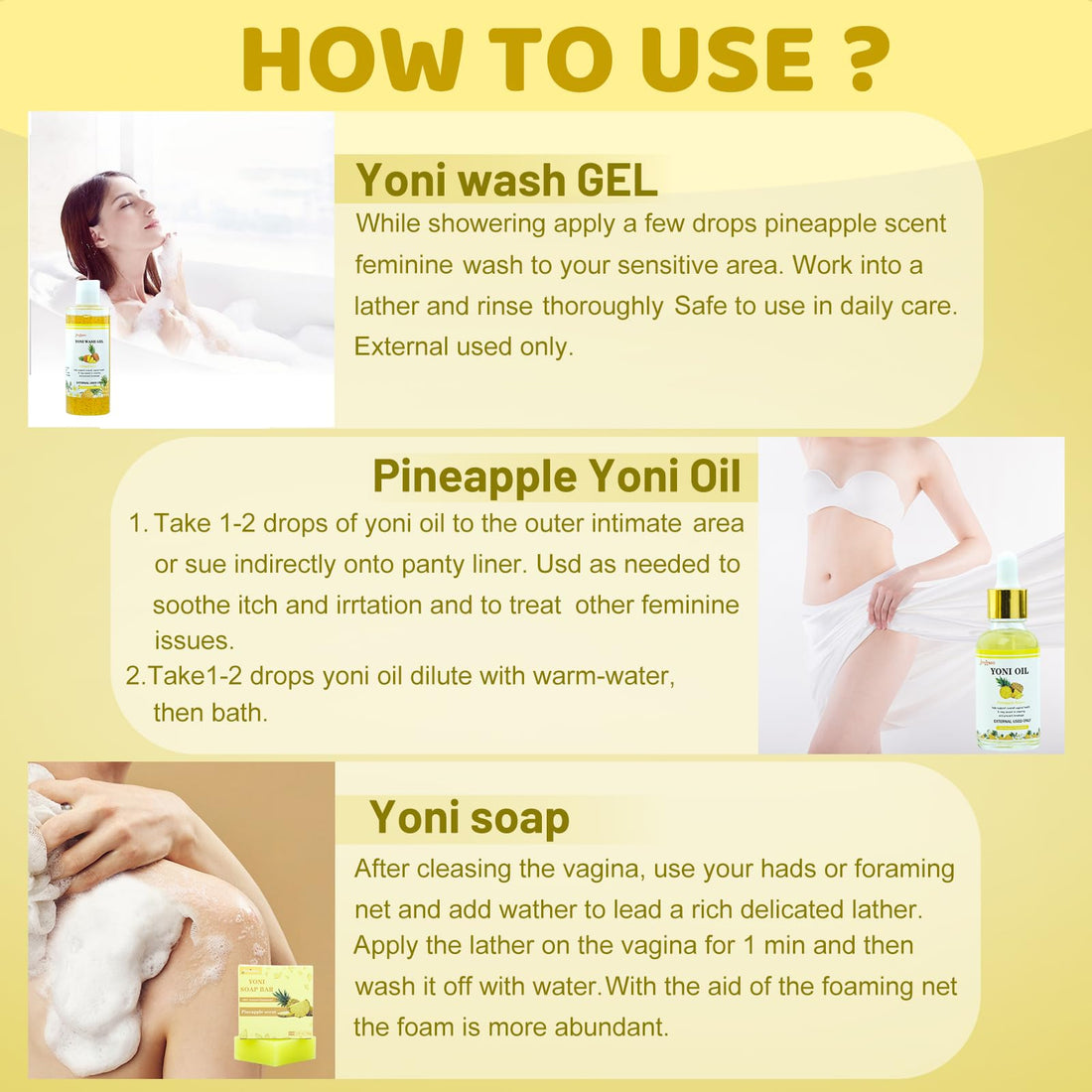 Yoni Wash Yoni Oil Yoni Bar Soap, Women ph Balance, Feminine Wash for Women Remove Odor Moisturizing