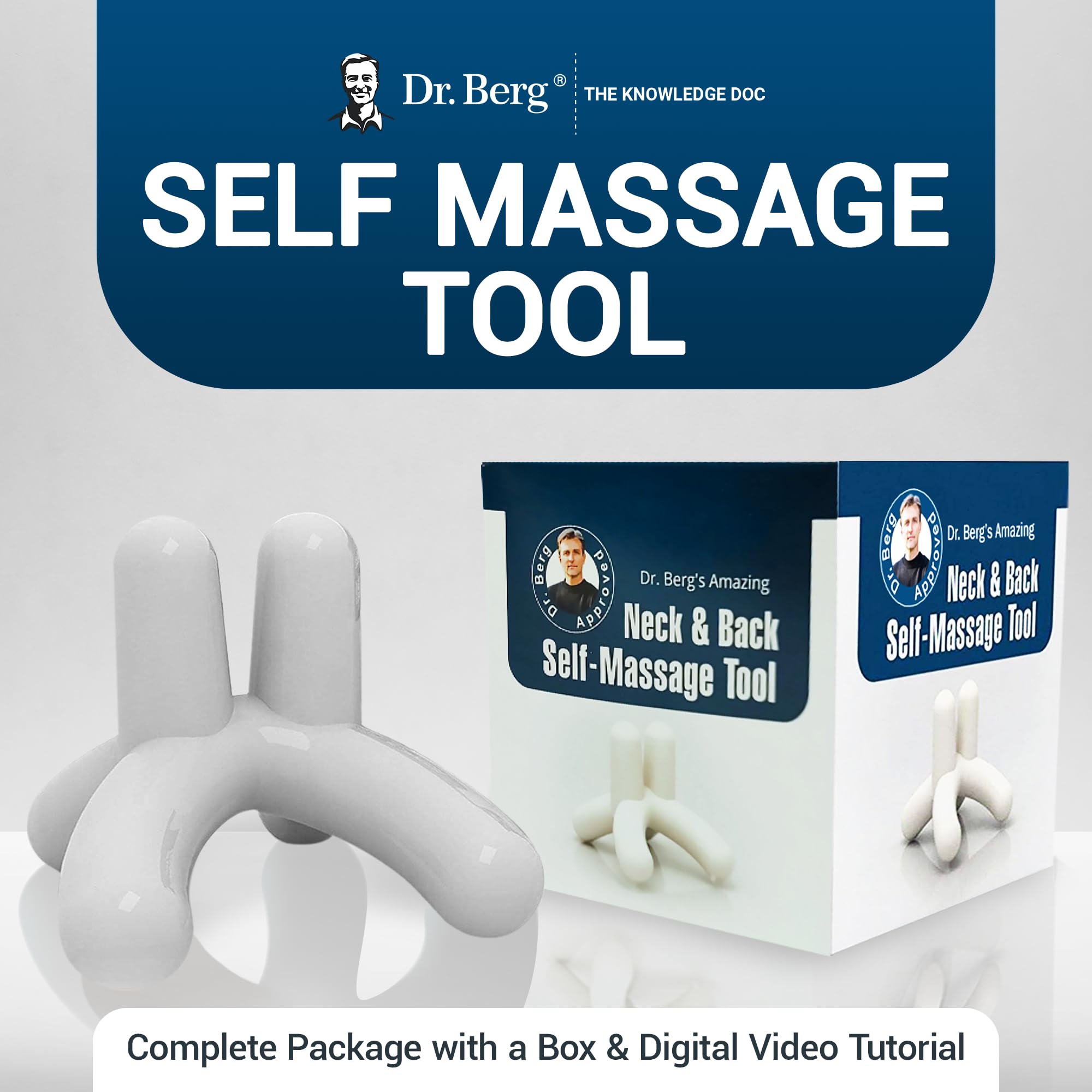 Dr. Bergβs Self-Massage Tool, Best for Back Pain Relief, Handheld Neck and Lower Back