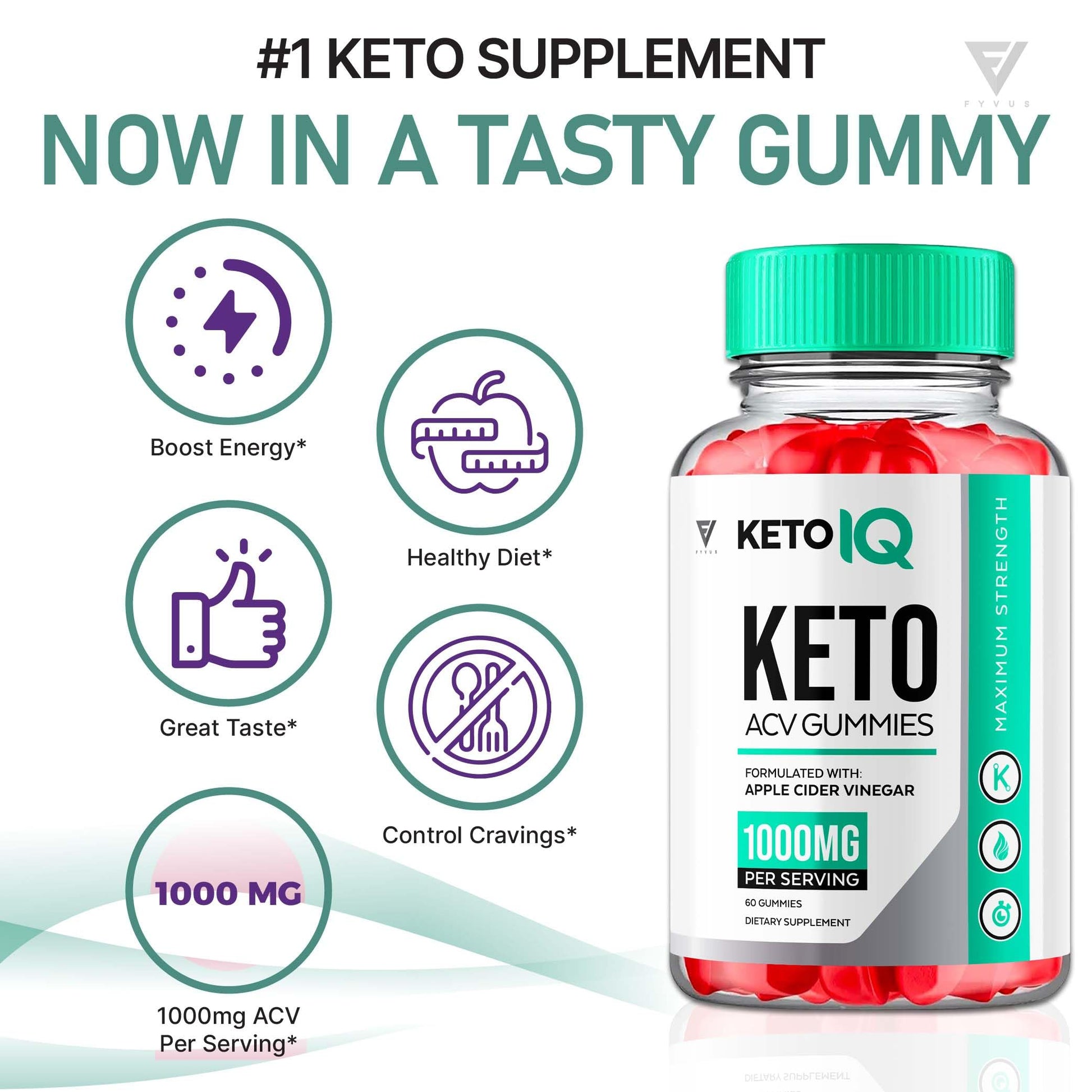 (3 Pack) Keto IQ KetoIQ Keto ACV Gummies, Keto IQ ACV Gummies Advanced Weight Loss Fyvus