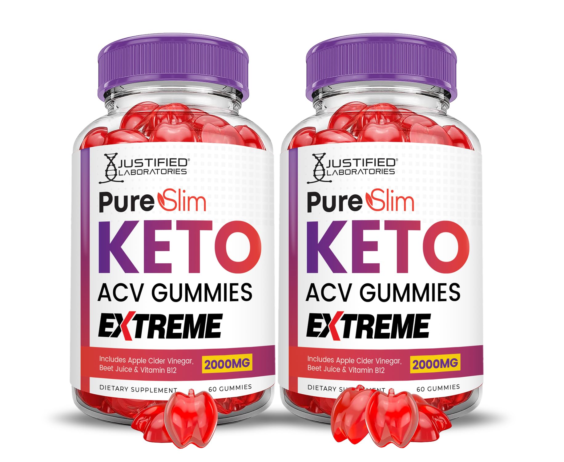 (2 Pack) Pure Slim Keto ACV Gummies Extreme 2000MG PureSlim Keto Gummies