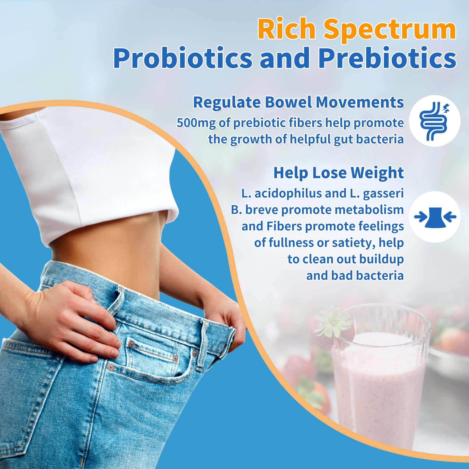 ZEBORA Probiotics for Women, Men and Kids, Prebiotics and Probiotics Powder ZEBORA