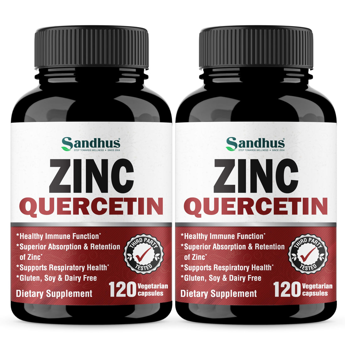 Zinc Quercetin Vegetarian Capsules 120 Ct- (2 Pack)