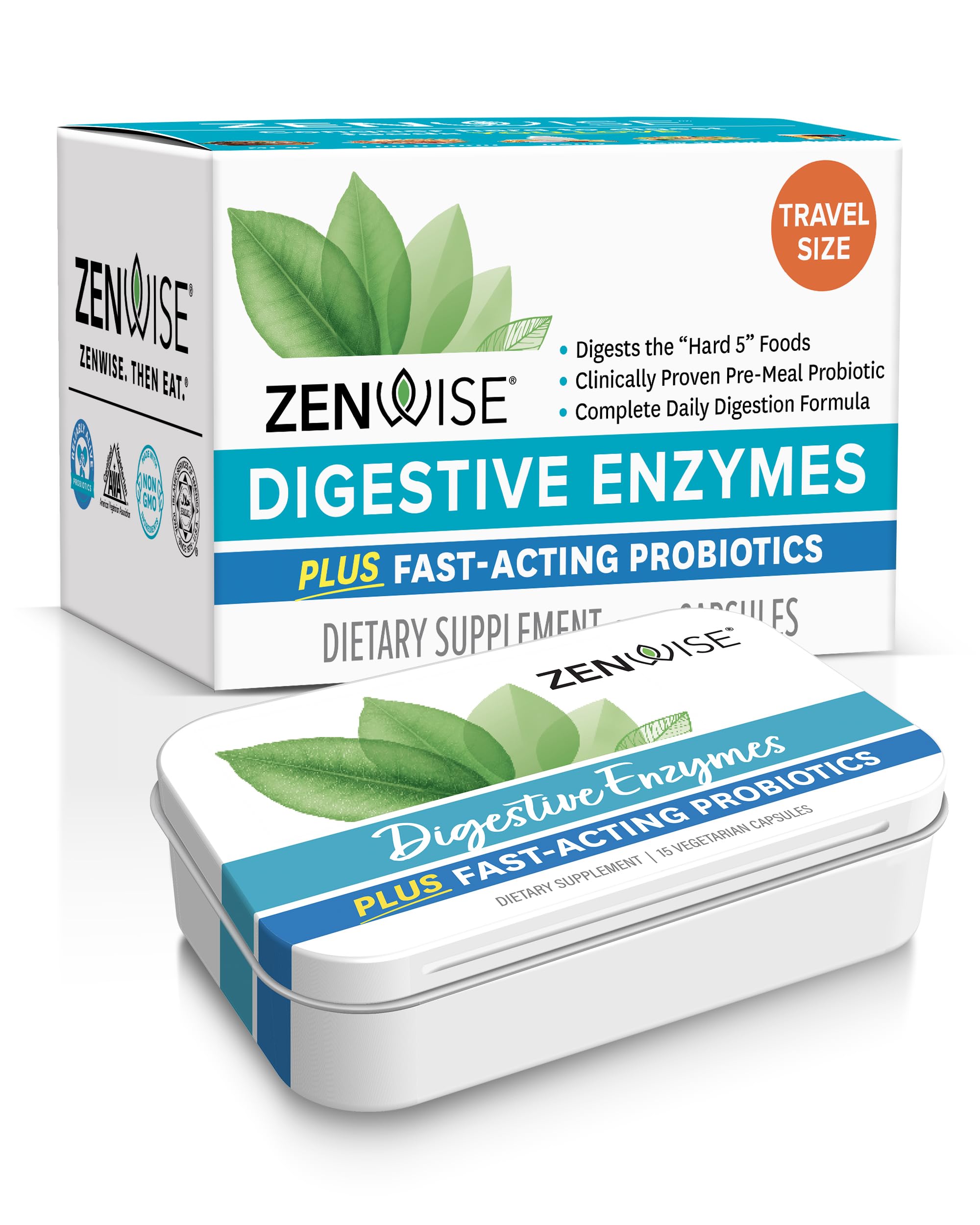 Zenwise Digestive Enzymes - Probiotic Multi Enzymes with Probiotics, 15 Ct Zenwise Health