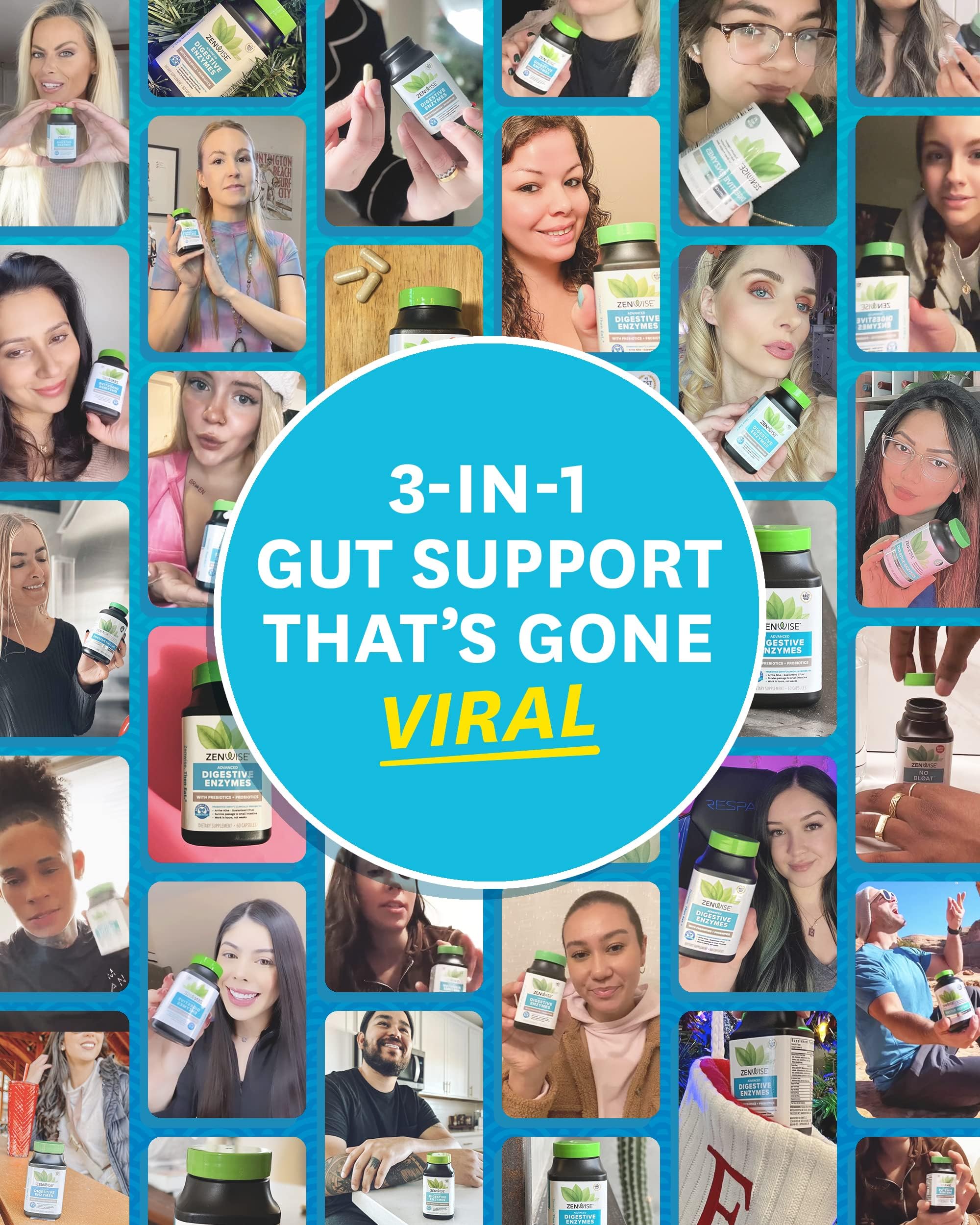 Zenwise Health Digestive Enzymes - Probiotic Multi Enzymes with Probiotics Zenwise Health