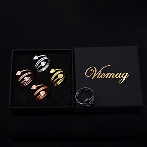 Vicmag Copper Magnetic Ring for Women, Lymphatic Drainage Ring Ladies Fingers Vicmag