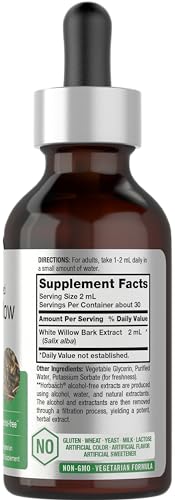 White Willow Bark Extract | 2 fl oz | Alcohol Free Liquid Tincture | Super Concentrated Horbäach