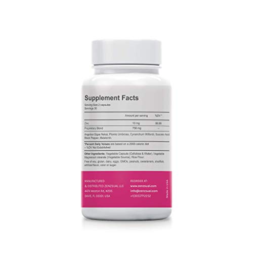 ZENZSUAL Bye Bye Menopause, 60 Capsules – Supplement for Women, Support reducing Hot Flashes ZENZSUAL