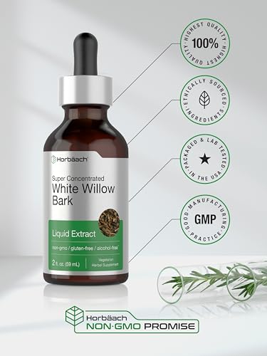 White Willow Bark Extract | 2 fl oz | Alcohol Free Liquid Tincture | Super Concentrated Horbäach