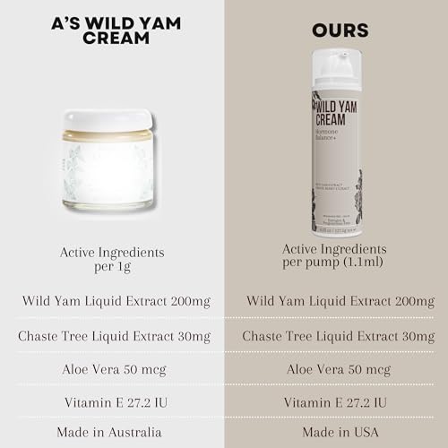 WILD YAM CREAM for Hormone Balance For Women 4.5 oz 115 serv - Barbara O'neill Recomended Potency WILD YAM CREAM