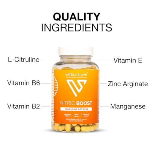Vatellia Life Nitric Boost - Nitric Oxide for Blood Pressure Support, Natural Circulation & Heart Health Support - Supplement - 60 Day Supply