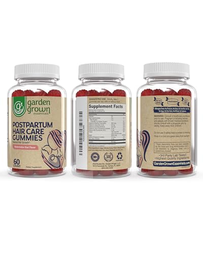Womens Postpartum Hair Loss Gummies - Formuated for Postnatal Hair Care, Growth Garden Grown Essentials